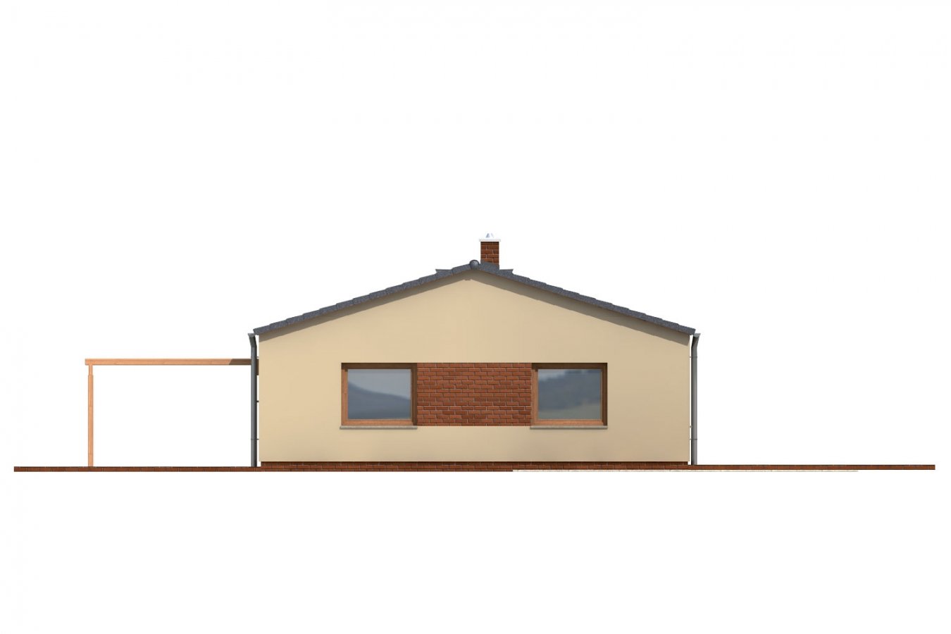 projekt domu s bočnou terasou